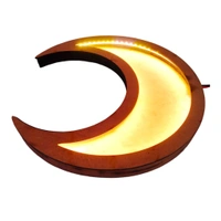 Half Moon Crescent Moon LED Shadow Box - 14 Inches, With Acrylic Cover, 18mm