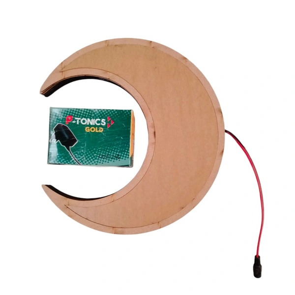 Half Moon Crescent Moon LED Shadow Box - 14 Inches, With Acrylic Cover, 18mm