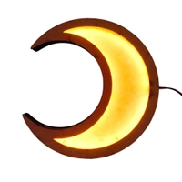Half Moon Crescent Moon LED Shadow Box - 14 Inches, With Acrylic Cover, 18mm