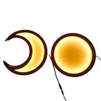 Half Moon Crescent Moon LED Shadow Box - 14 Inches, With Acrylic Cover, 18mm