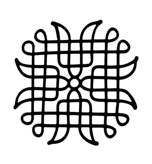 Kolam Cutout - 7 - 1 Pc, Gold