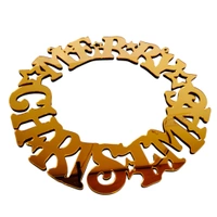 Golden Acrylic Merry Christmas Wreath - 12 Inches