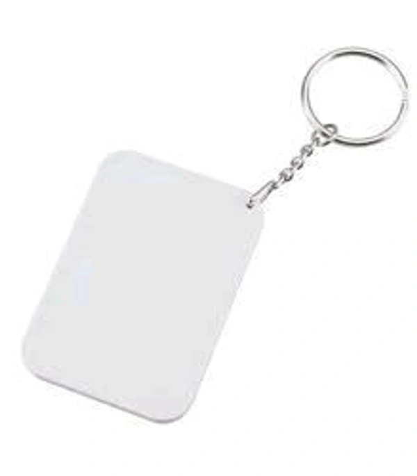 Milky White 2 Inch Rectangle Acrylic Blank Key Chain - 2mm Thickness - Set Of 10