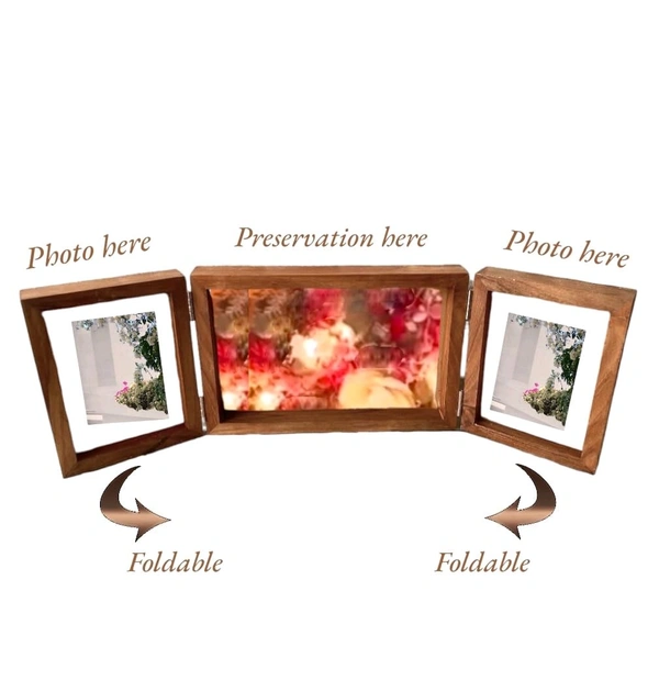 Teakwood Floating Frame - MDF Base - Foldable With Photo Frame