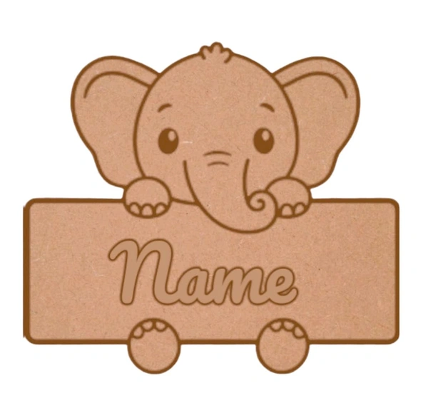 Elephant Kid's Room Name Board - 4mm