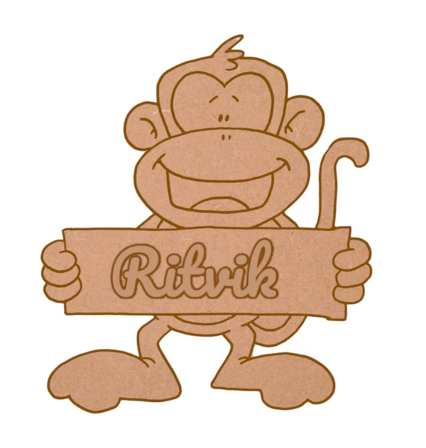 Monkey Kid's Room Name Board - 4mm