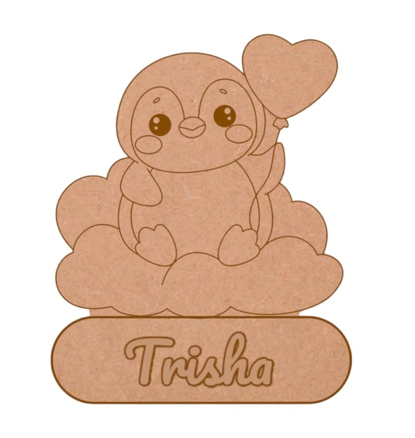 Penguin Kid's Room Name Board - 6mm