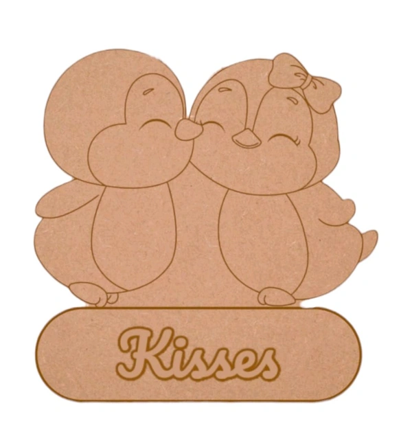 Couple Penguin Name Board - 6mm