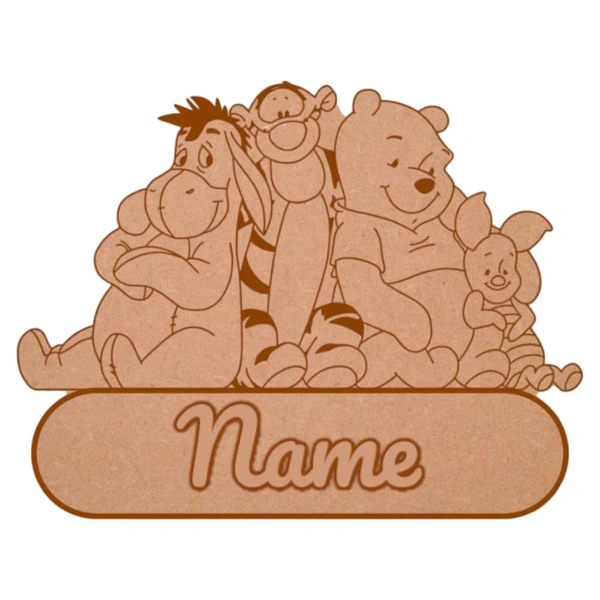 Winnie-the-Pooh Theme Kid's Room Nameboard - 4mm