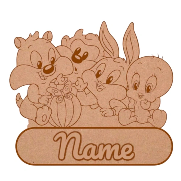 Baby Looney Theme Kids Room Nameboard - 6mm