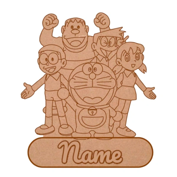 Doraemon Theme Kids's Room Nameboard - 4mm