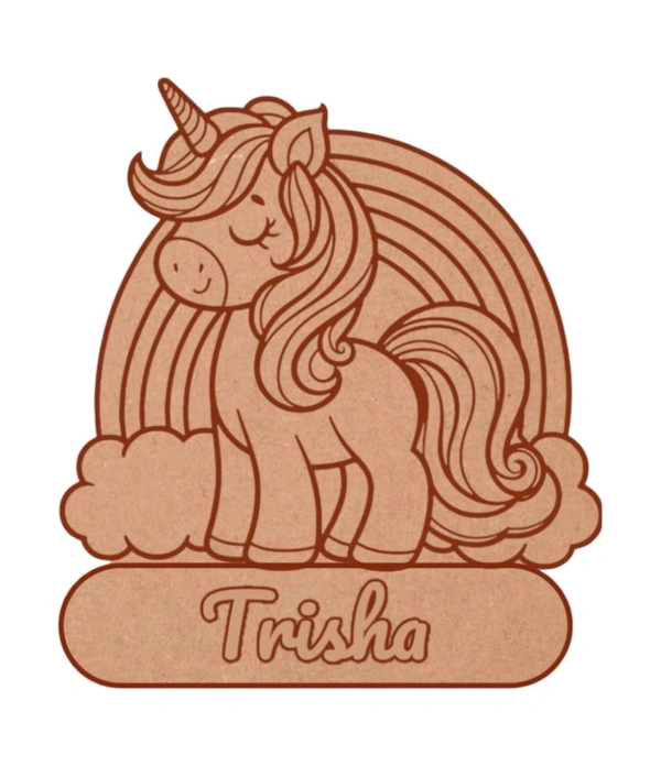 Unicorn Kids Room Nameboard - 6mm