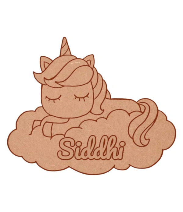 Princess with Unicorn Kids Room Name Board - 4mm