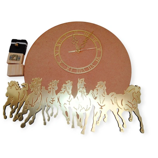 7 Running Horse Clock Set