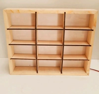 Wooden LED Back Lit Hot Wheels organiser Shadow box for 12 cars