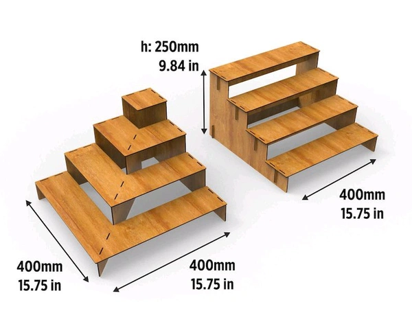 Modular Display Stand 4 Tiers Straight And Corner Stand