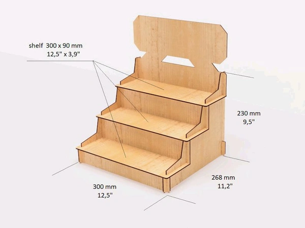 Display Stand Set Of 3 With Branding Area