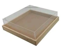 Pinewood Acrylic Wedding Invitation/ display Box - 9*9*4 Inches