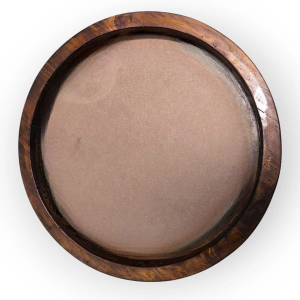 Teak Finish Round Pinewood Frame - 10 Inches