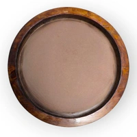 Teak Finish Round Pinewood Frame - 12 Inches
