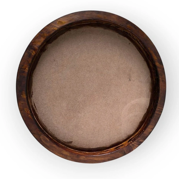 Teak Finish Round Pinewood Frame - 18 Inches