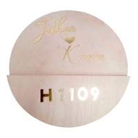 Round Curved Planter Name Board - 15 Inches, Without Name