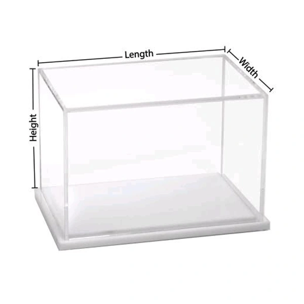 Acrylic Display Box With White Base - 12" * 12" * 12", Acrylic