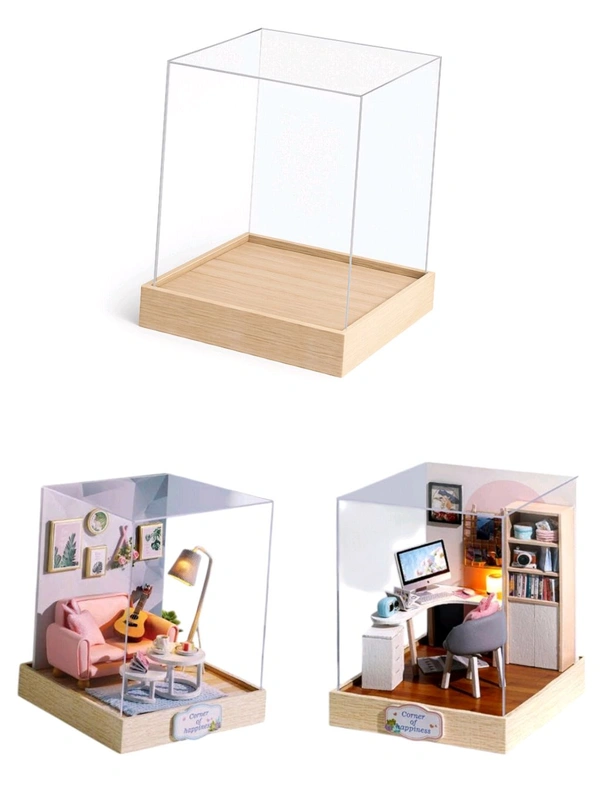DIY RoomBox / Dollhouse Closed - With Acrylic Cover ( Room Box ) - 5 * 5 * 6.5 Inches