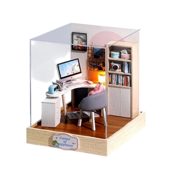 DIY RoomBox / Dollhouse Closed - With Acrylic Cover ( Room Box ) - 5 * 5 * 6.5 Inches