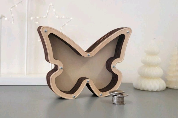 Self Standing Piggy Bank - Butterfly - 8 Inches, DIY