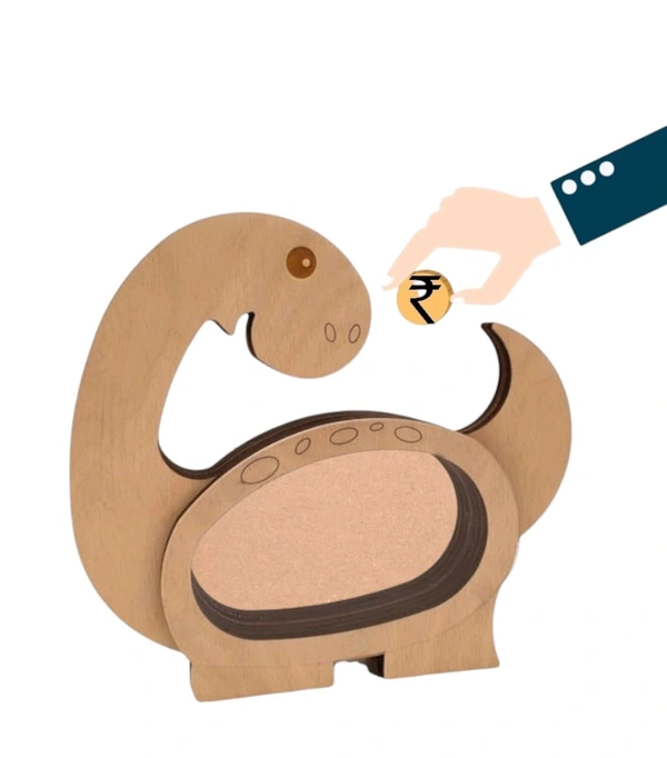Self Standing Piggy Bank - Dinosaur - 6 Inches, DIY