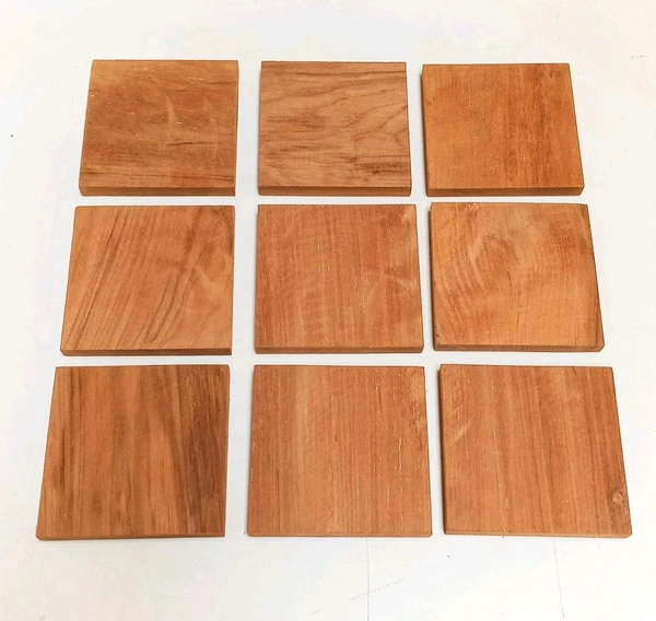 Teakwood Coasters / Wooden Block - Unpolished - Set Of 10