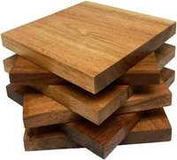 Teakwood Coasters / Wooden Block - Unpolished - Set Of 10