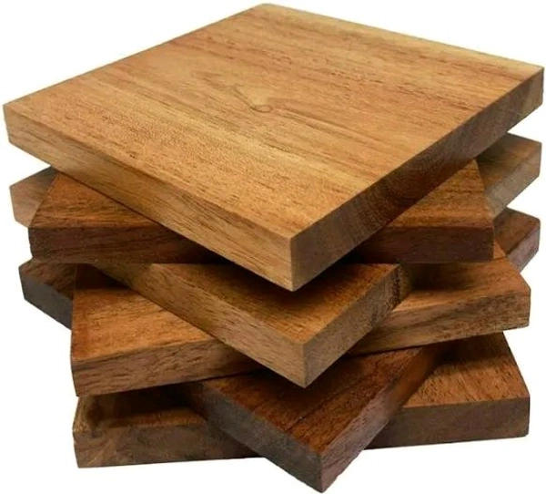 Teakwood Coasters / Wooden Block - Unpolished - Set Of 10