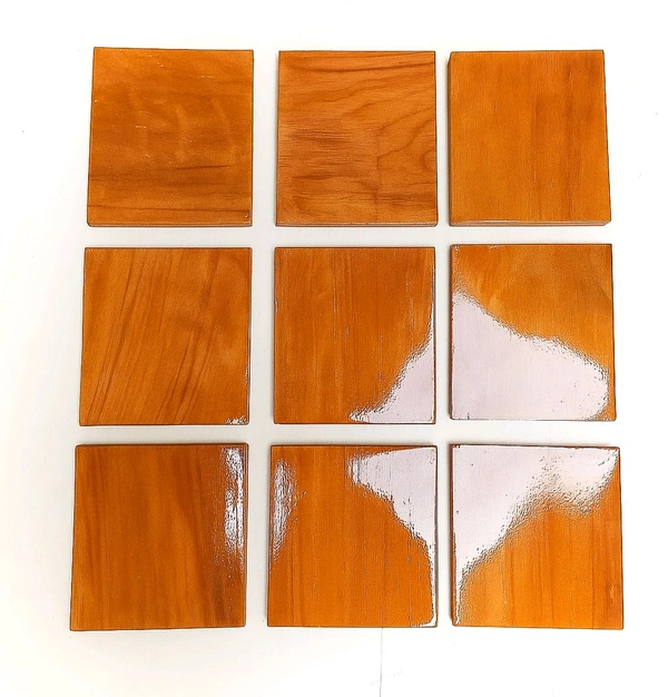 Teakwood Coasters / Wooden Block - Polished - Set Of 4