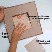 LED Lights - Teakwood Double Frame - With Photo Frame - 18 * 18 * 1.5 Inch