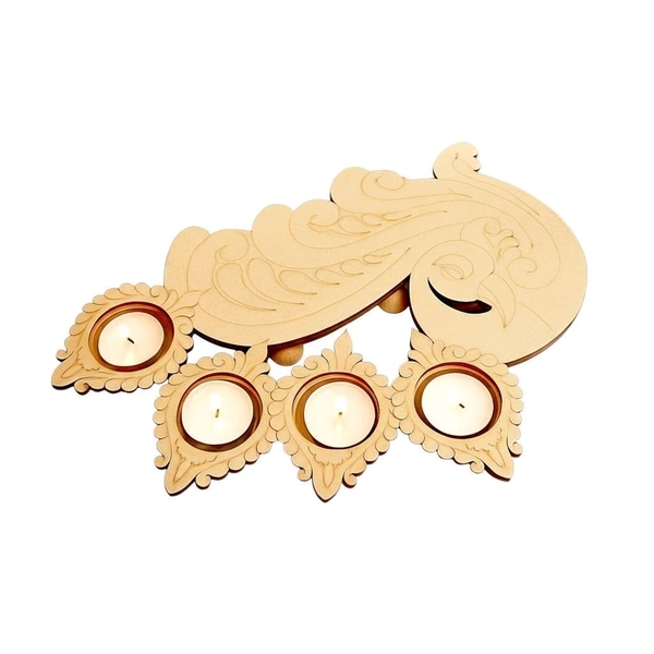 Tea Light Holder Peacock Diya Stand - 1pc
