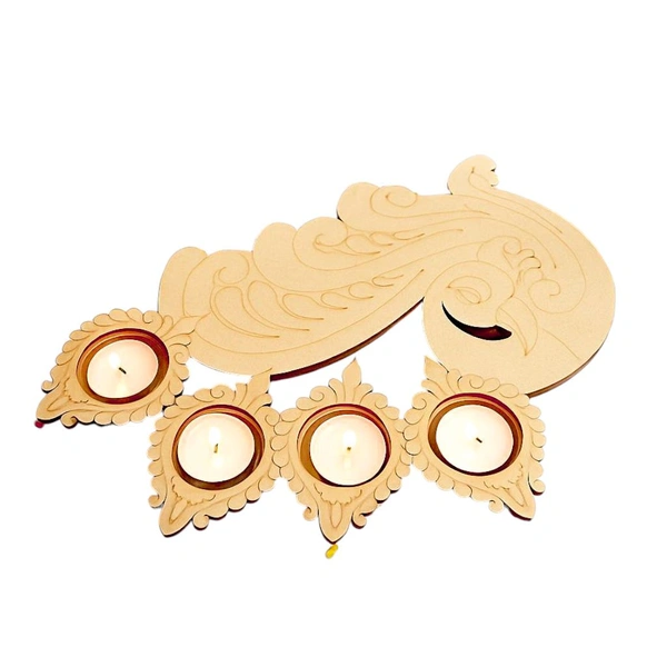 Tea Light Holder Peacock Diya Stand - 1 Pair