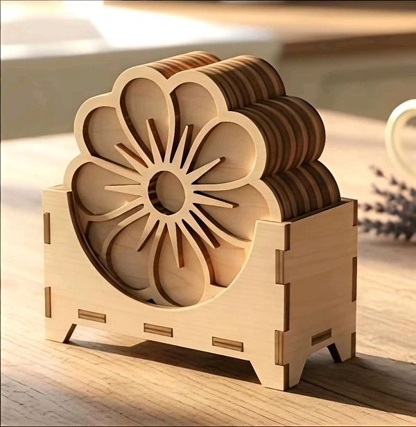 Double Layer Coaster With DIY box Stand - 1 Set