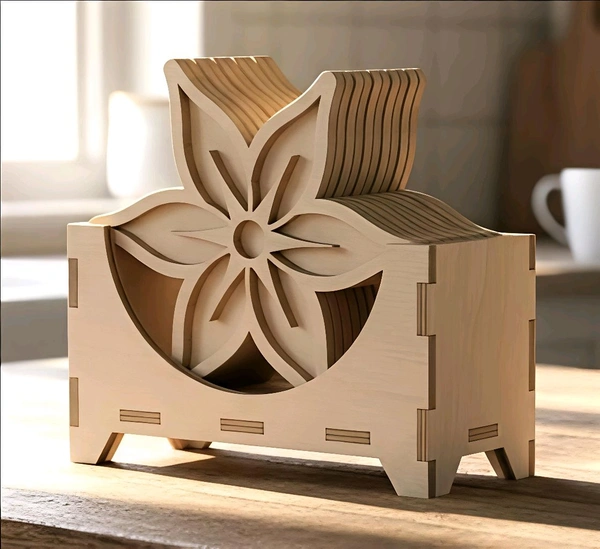 Double Layer Coaster With DIY box Stand - 1 Set