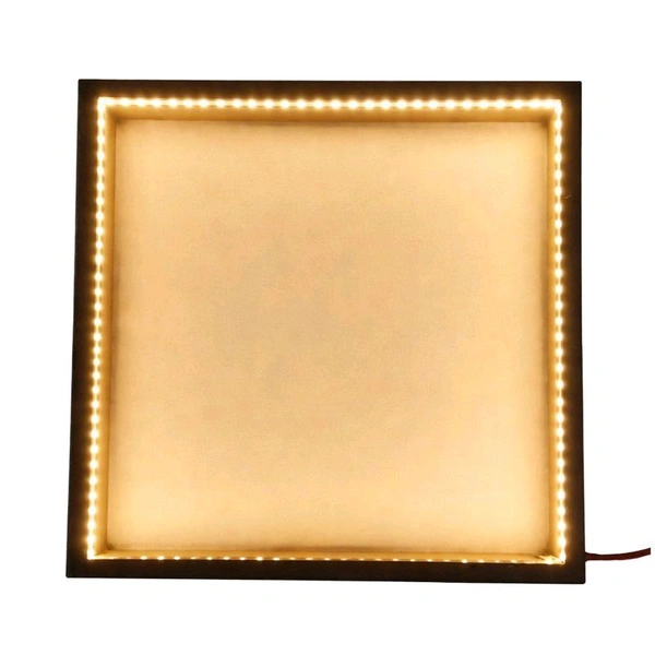 4 Side LED Lights Teak wood Varmala Preservation Frame - Base MDF - 8 * 8 inches