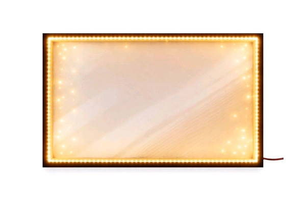 4 Side LED Lights Teak wood Varmala Preservation Frame - Base MDF - 8 * 8 inches