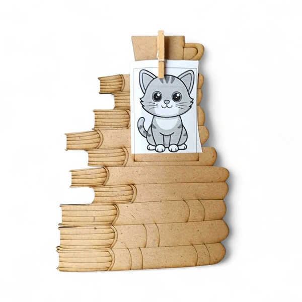 Book Stack - Photo Fridge Magnet - 10 pcs