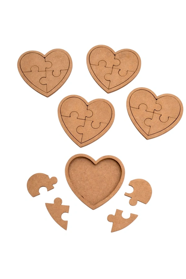 Puzzle Heart Coasters - Set of 6
