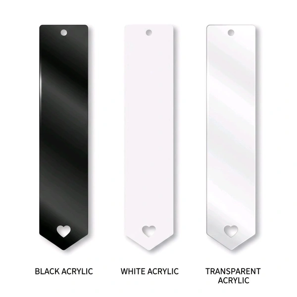Acrylic Book Marker - C - White, Set of 50