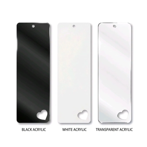 Acrylic Book Marker - E - White, Set of 50