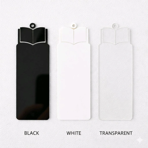Acrylic Book Marker - Book - K - Transparent, Set of 50