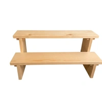 2-Tier Wooden Display Stand - 2 Step Dismantling - Stall & Retail Store - Small