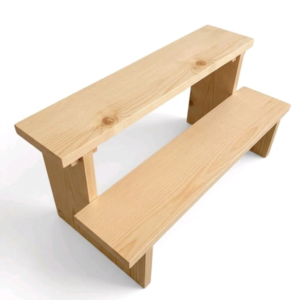 2-Tier Wooden Display Stand - 2 Step Dismantling - Stall & Retail Store - Medium