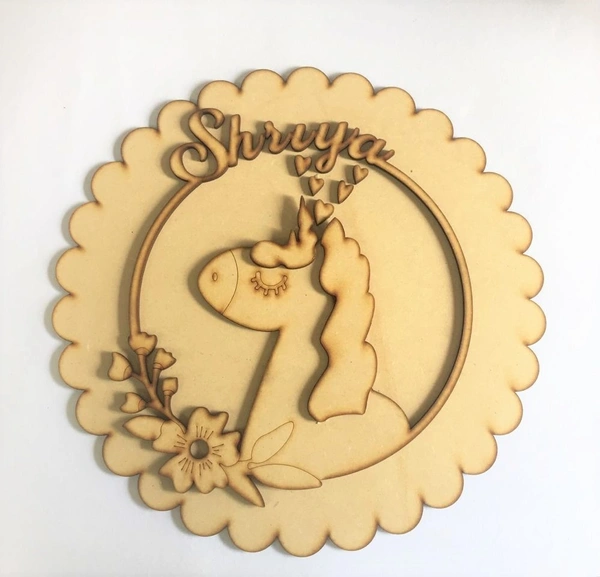 Unicorn themed Kids name board - 15 Inch